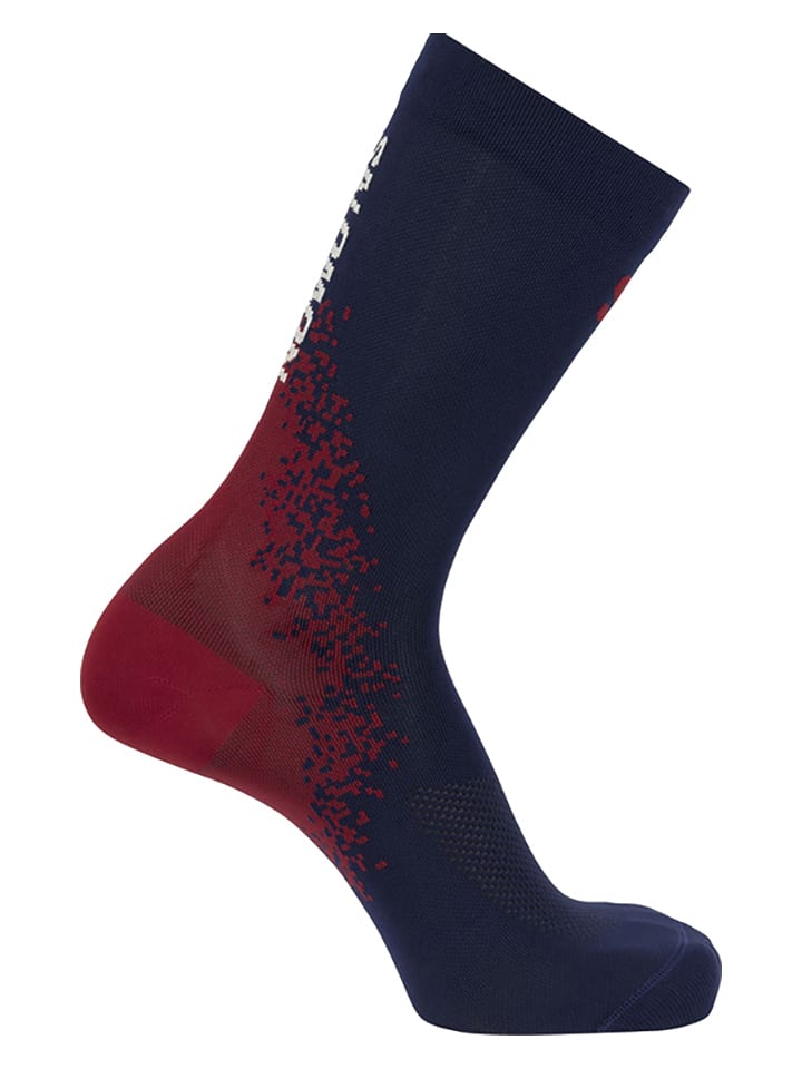 SALOMON Skarpety narciarskie "Gravel Crew" w kolorze granatowo-czerwonym rozmiar: 36-38