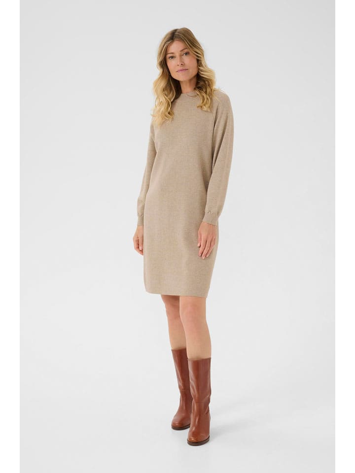 Cream Sukienka dzianinowa w kolorze beżowym rozmiar: XL