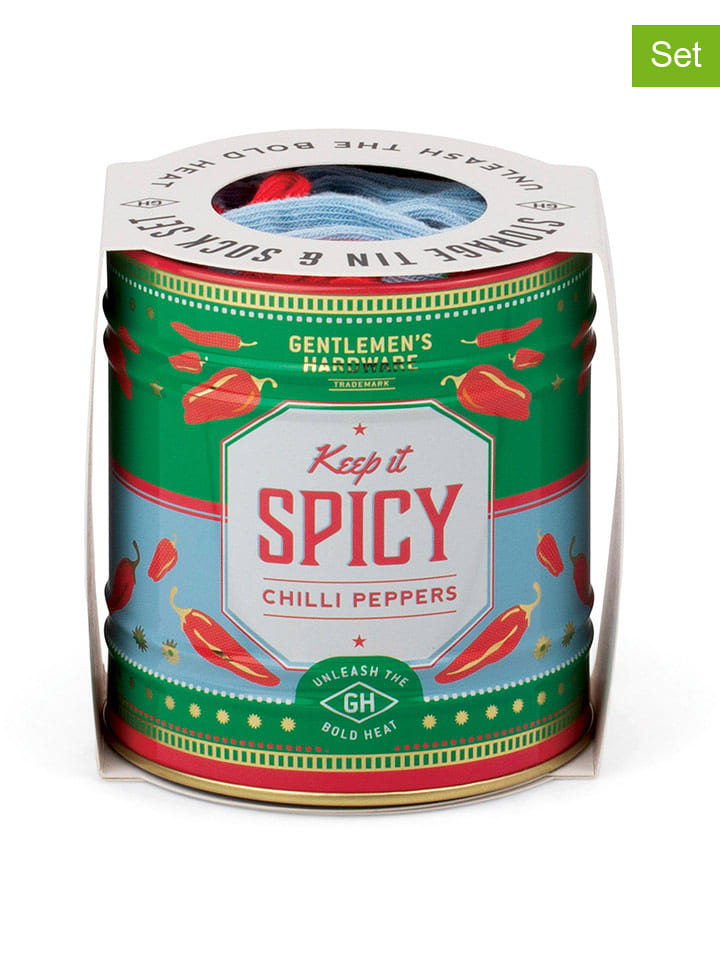 Gentlemen's Hardware 2-częściowy zestaw "Spicy Chilli Peppers" w kolorze zielono-błękitnym rozmiar: 41-45