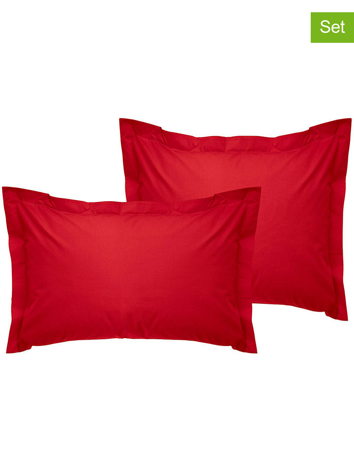 Colourful Cotton Poszewki renforcè (2 szt.) w kolorze czerwonym na poduszkę rozmiar: 80x80 cm
