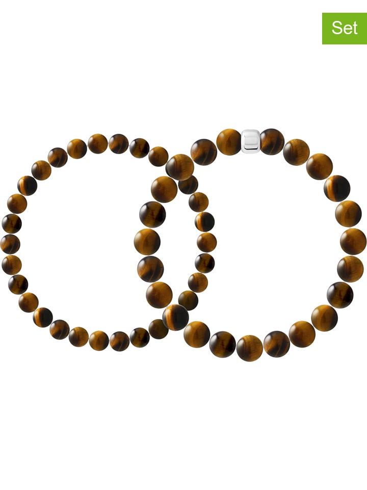 Pearline Bransoletki (2 szt.) z tygrysim okiem rozmiar: 22 cm