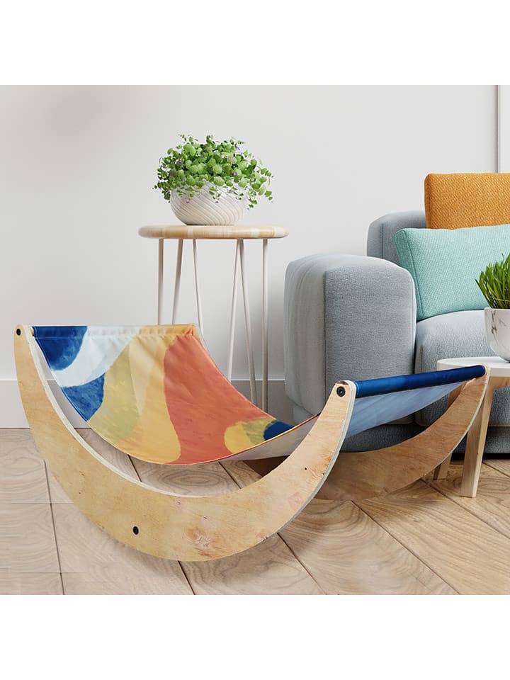 Woody Kid Store Hamak w kolorze żółto-niebiesko-jasnobrązowym - 90 x 60 x 43 cm rozmiar: onesize