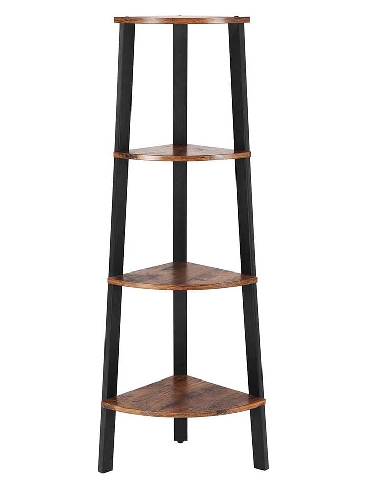 SONGMICS Regał narożny w kolorze czarno-brązowym - 34 x 125 x 34 cm rozmiar: onesize