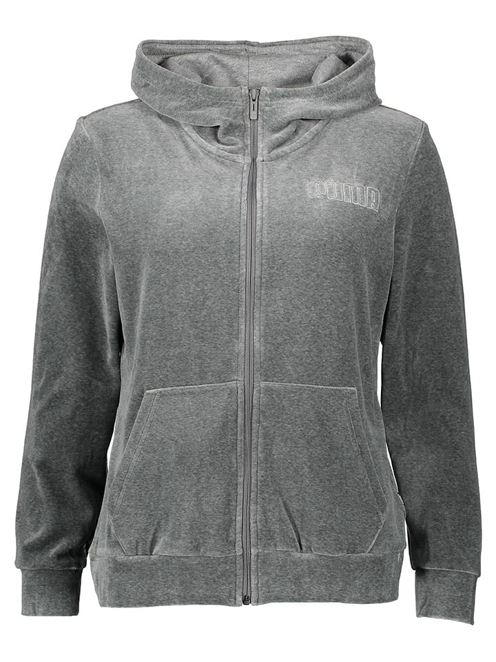 Puma Bluza "Essentials Plus Velour" w kolorze szarym rozmiar: L