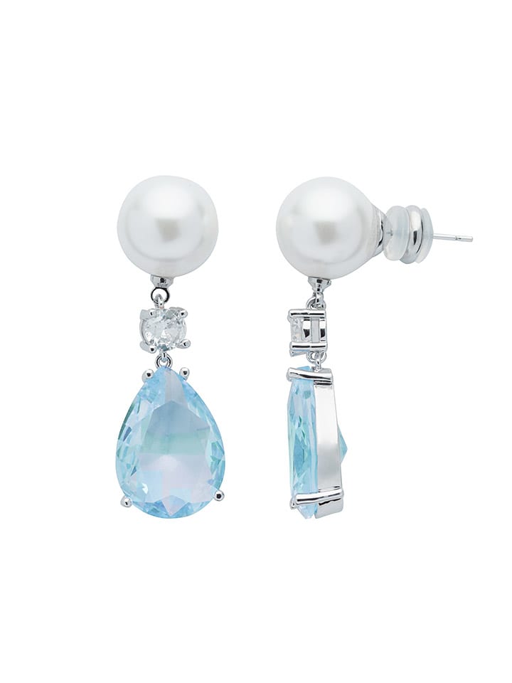 U.S. Polo Assn. Kolczyki-wkrętki z kryształami i perłami rozmiar: onesize