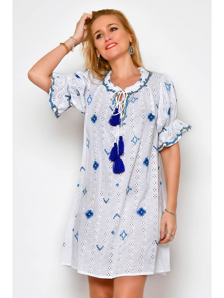 H.H.G. Sukienka w kolorze biało-niebieskim rozmiar: XL