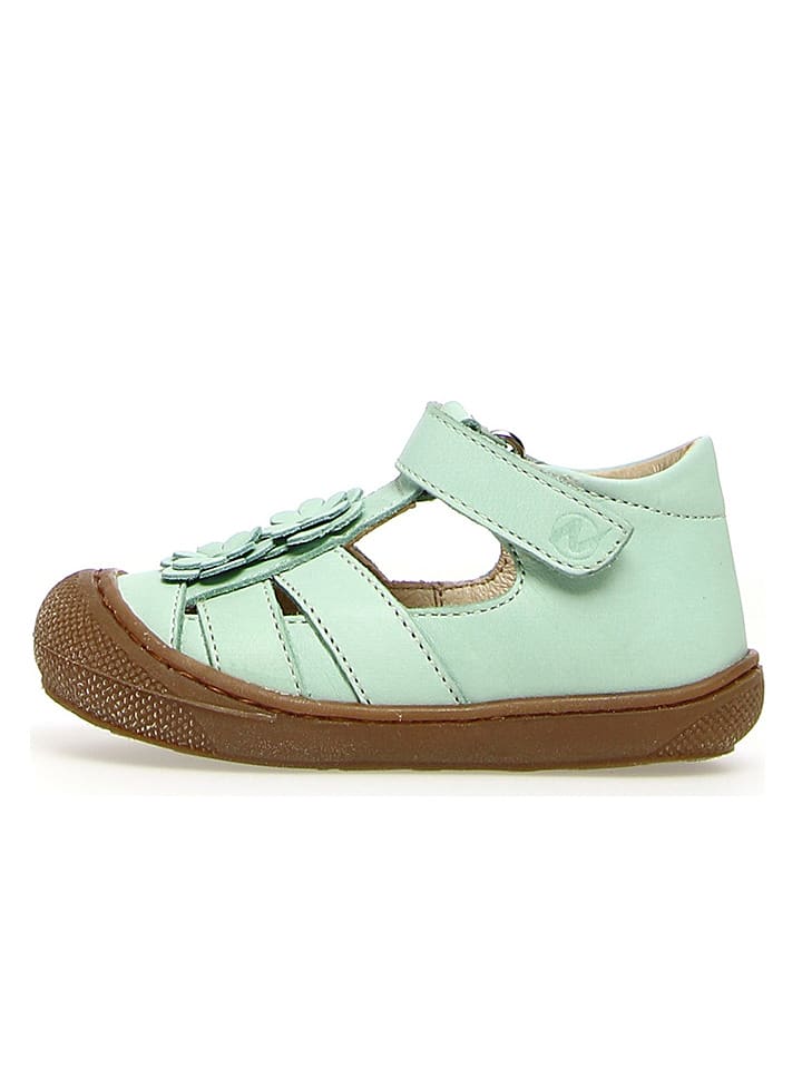 Naturino Skórzane półsandały "Meggy" w kolorze miętowym rozmiar: 24
