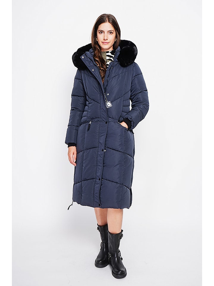 ASSUILI Płaszcz pikowany w kolorze granatowym rozmiar: 40