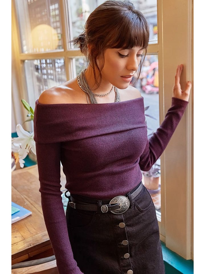 Happiness Istanbul Sweter w kolorze fioletowym rozmiar: onesize