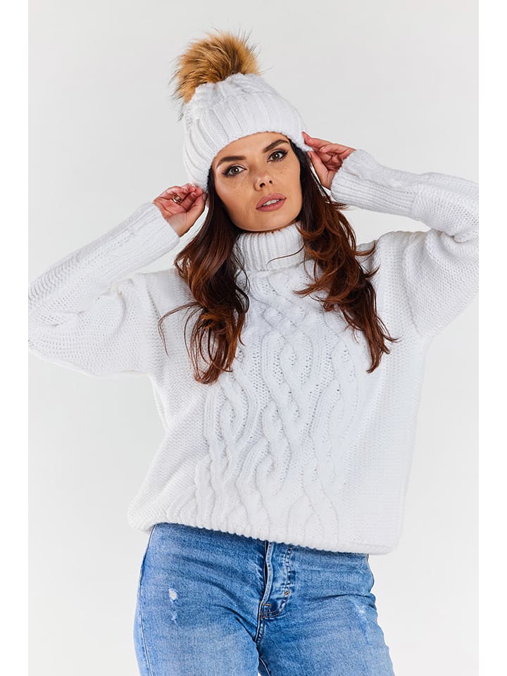 Awama Czapka w kolorze białym rozmiar: onesize