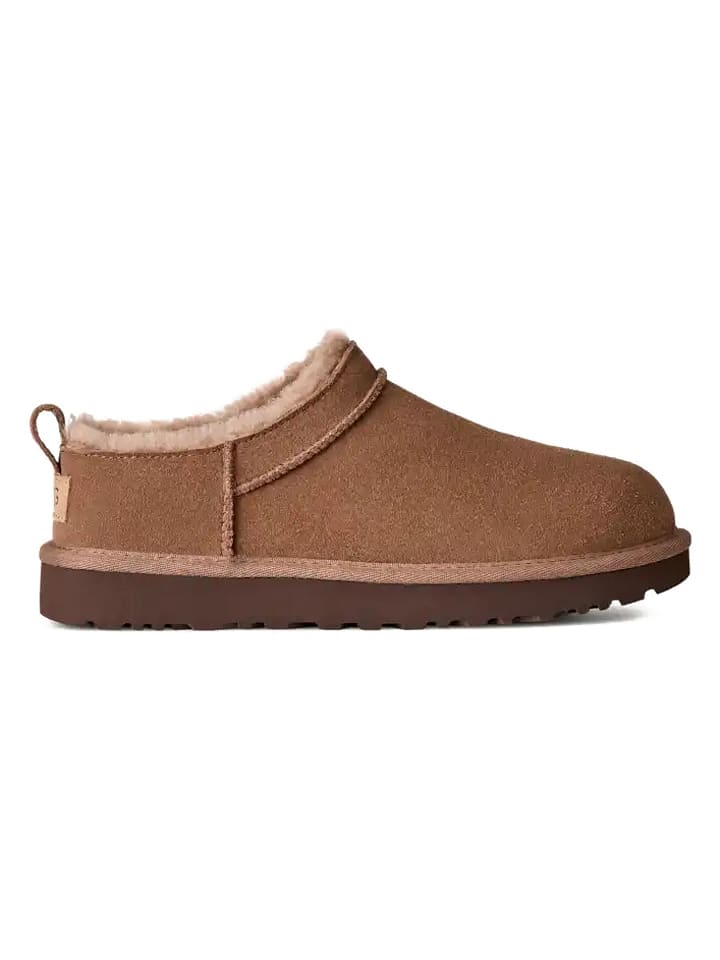 UGG Skórzane kapcie "Classic Micro" w kolorze jasnobrązowym rozmiar: 40