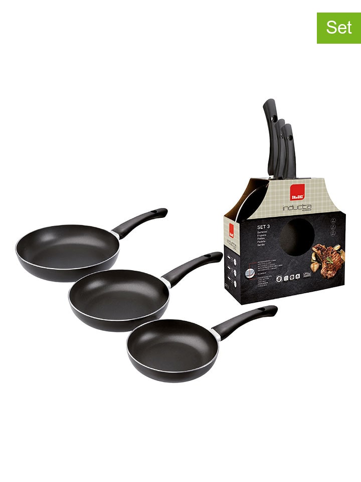 Ibili Patelnie (3 szt.) "Inducta" w kolorze czarnym rozmiar: onesize