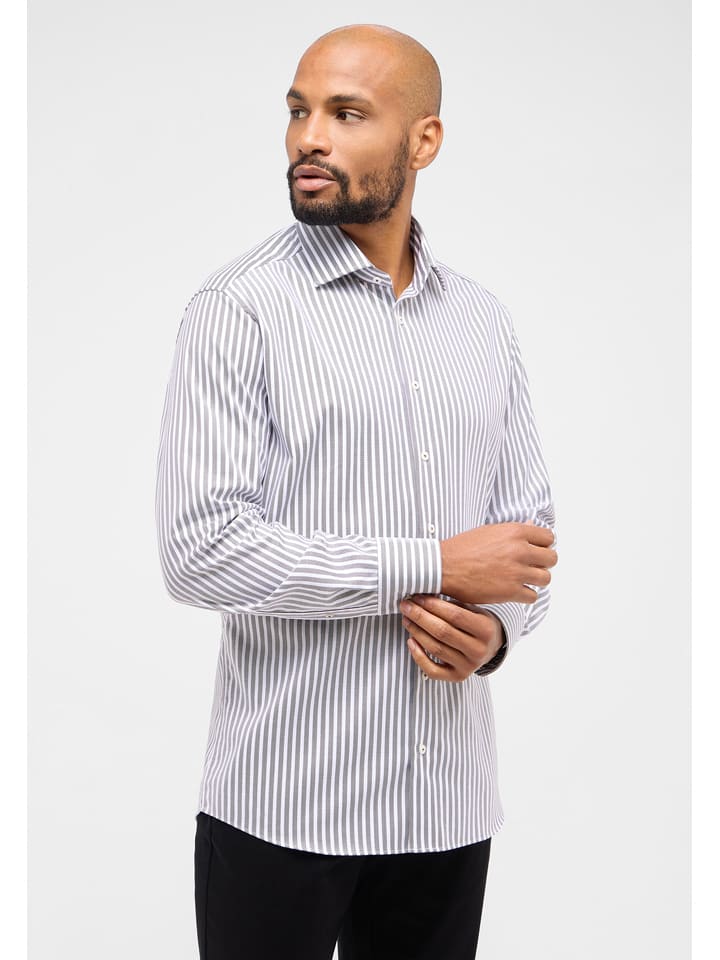 Eterna Koszula - Modern fit - w kolorze brązowo-białym rozmiar: 44