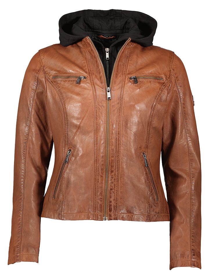 HIS Skórzana kurtka w kolorze janobrązowym rozmiar: 48