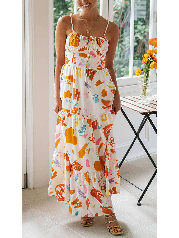 Milan Kiss Sukienka w kolorze kremowo-karmelowym rozmiar: M