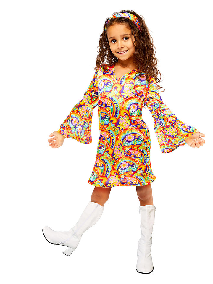 amscan 3-częściowy kostium "Rainbow Hippy" ze wzorem rozmiar: 128-140