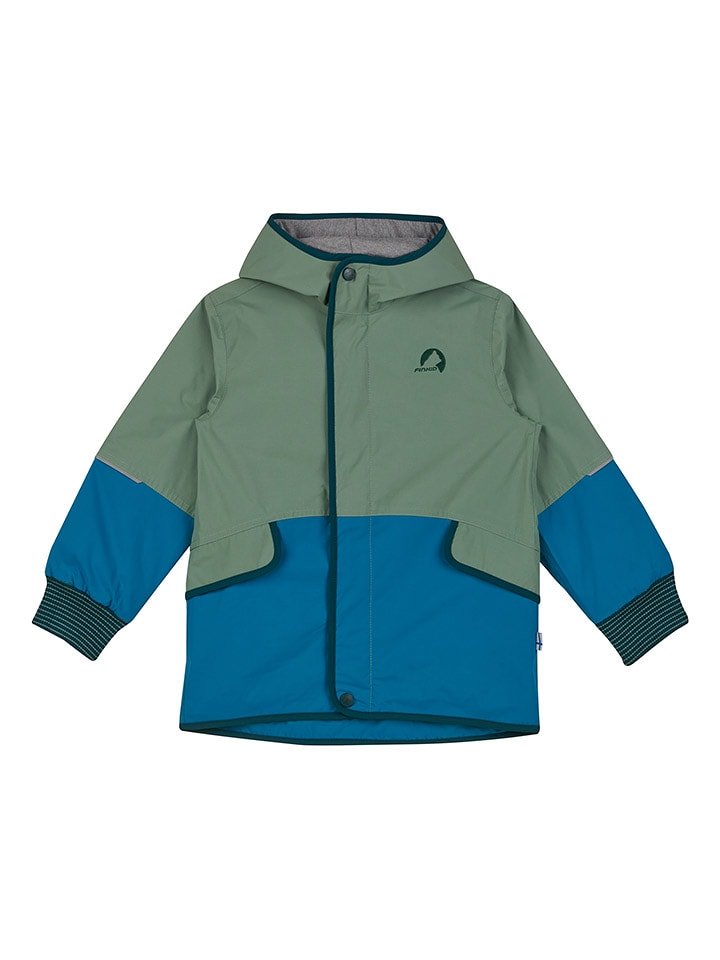 finkid Kurtka przeciwdeszczowa "Moska" w kolorze niebiesko-zielonym rozmiar: 90/100