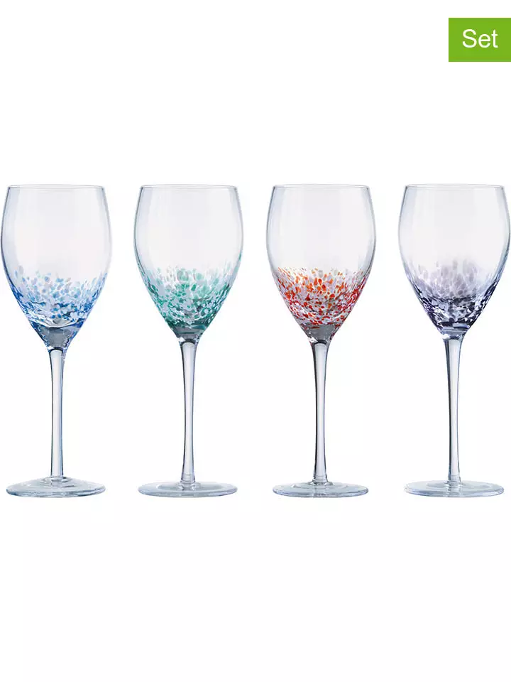 Anton Studio Designs Kieliszki (4 szt.) "Speckle" w różnych kolorach do wina - 350 ml rozmiar: onesize