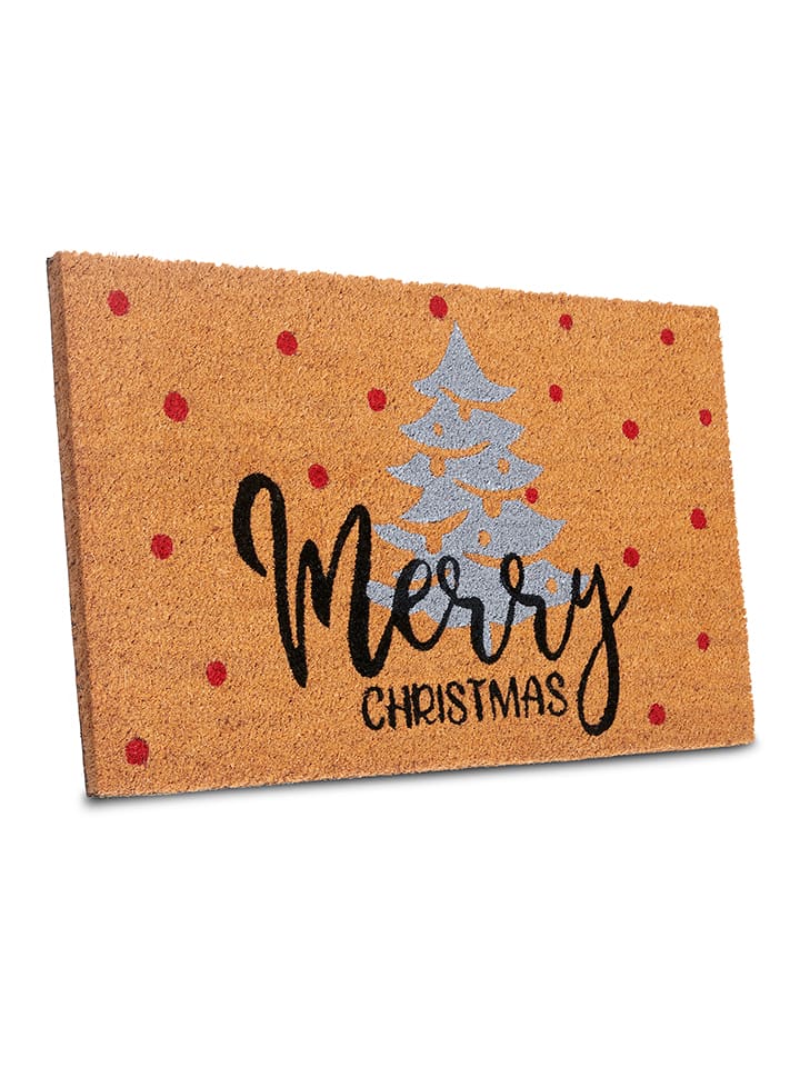 Hanse Home Wycieraczka w kolorze jasnobrązowym ze wzorem z włókna kokosowego rozmiar: 40x70 cm