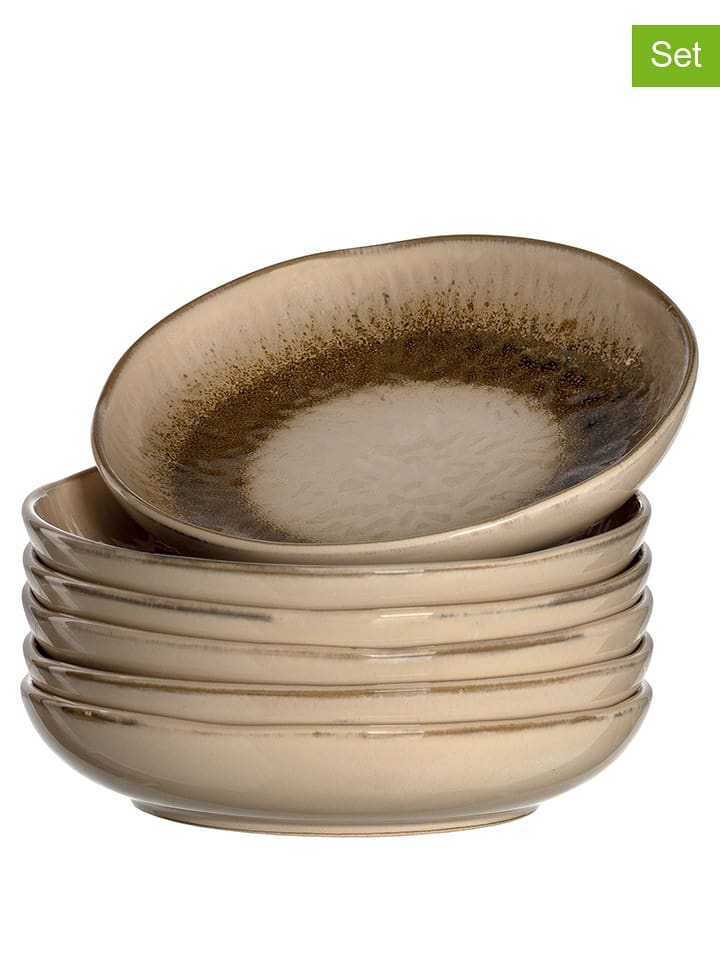 LEONARDO Talerze głębokie (2 szt.) "Matera" w kolorze beżowym - Ø 21 cm rozmiar: onesize