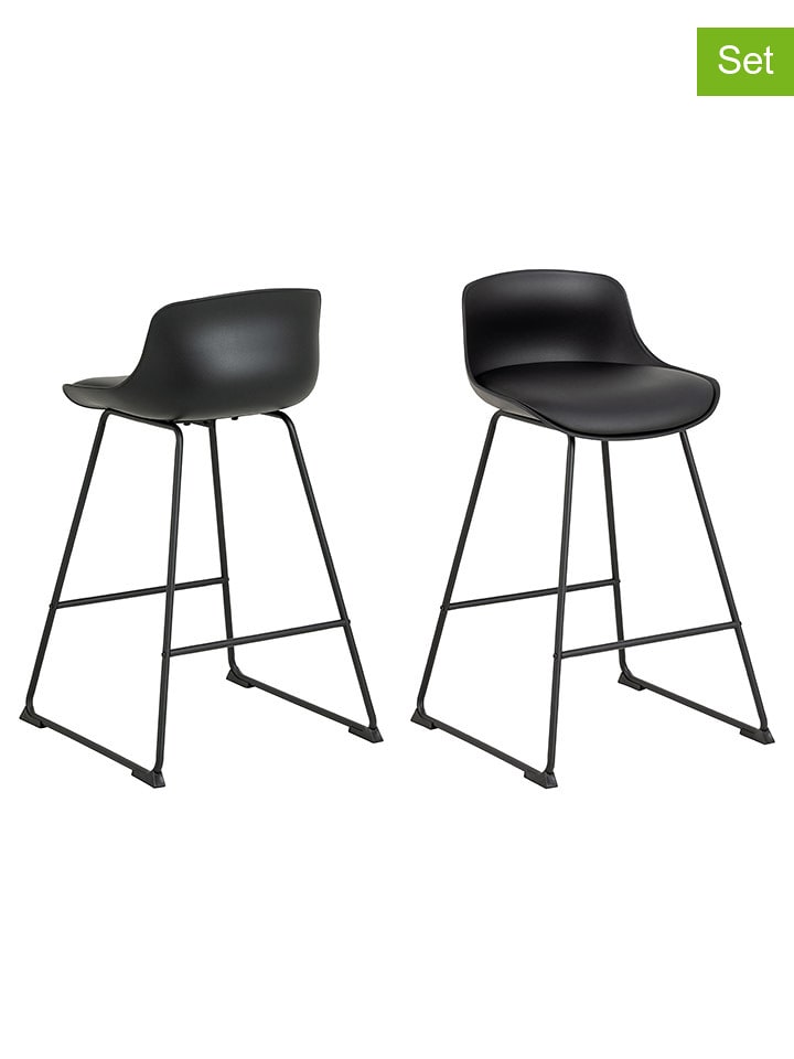 Actona Hockery barowe (2 szt.) "Tina" w kolorze czarnym - 43 x 94 x 49 cm rozmiar: onesize