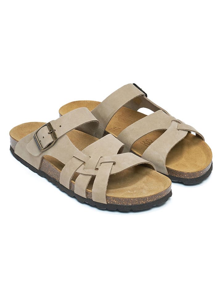 Mandel Skórzane klapki w kolorze szarobrązowym rozmiar: 37