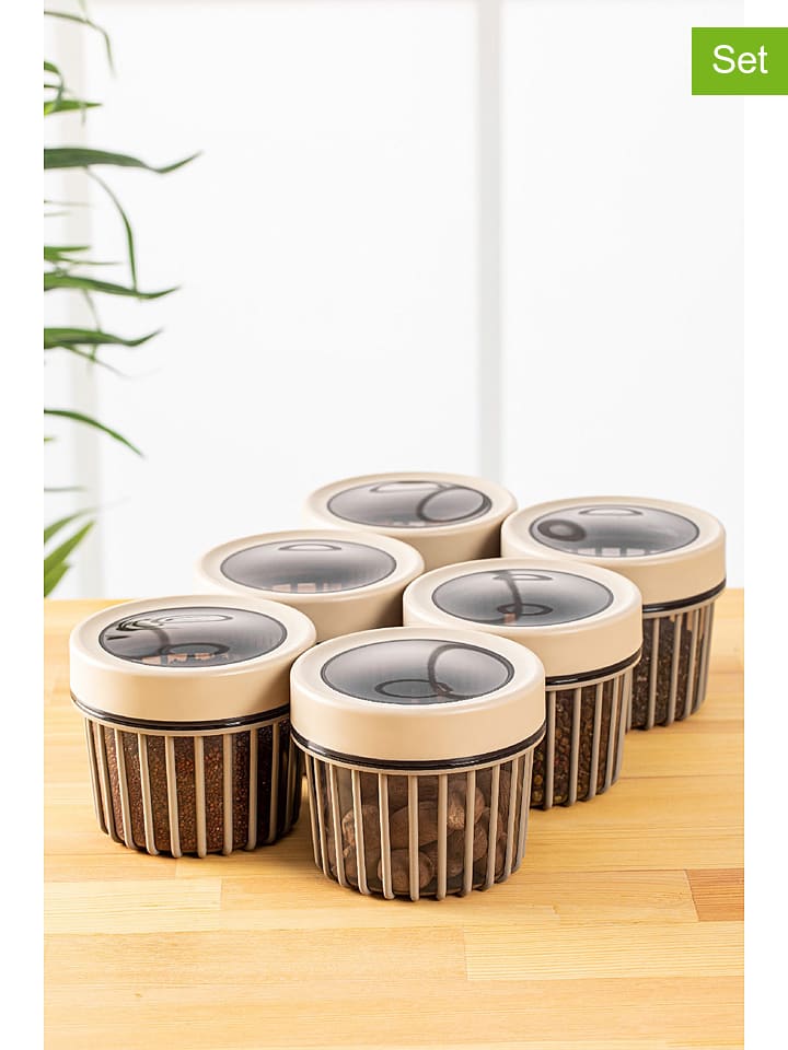 Violeta Home Pojemniki (6 szt.) w kolorze beżowym - 500 ml rozmiar: onesize