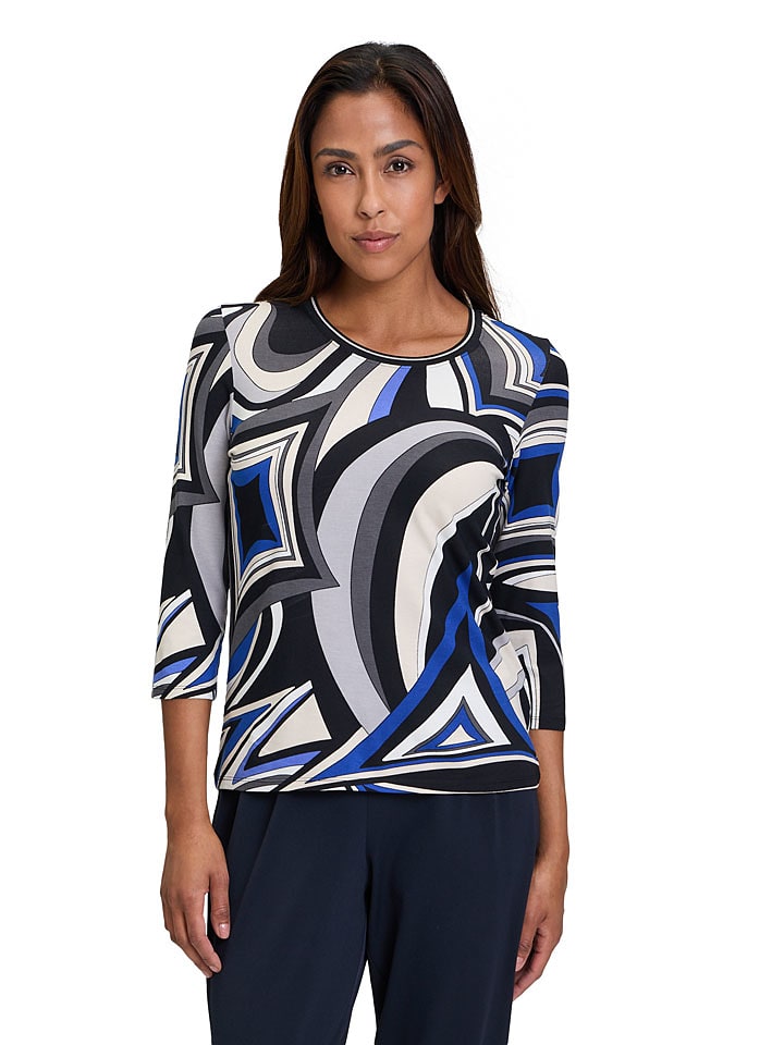 Betty Barclay Koszulka w kolorze kremowo-niebiesko-czarnym rozmiar: 36