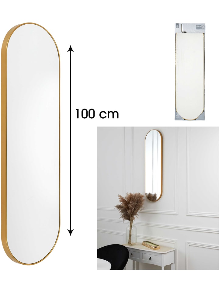 Rétro Chic Lustro ścienne w kolorze złotym - 30 x 100 cm rozmiar: onesize