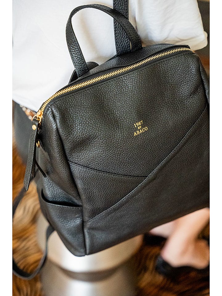 Abaco Skórzany plecak w kolorze czarnym - 25 x 35 x 14 cm rozmiar: onesize