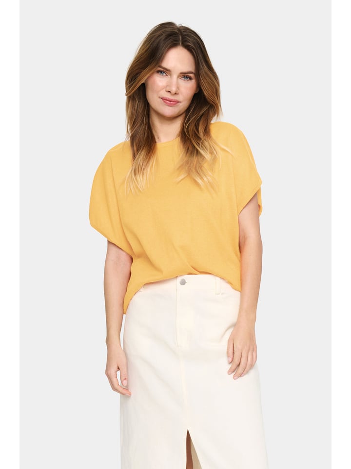 SAINT TROPEZ Sweter "Mila" w kolorze żółtym rozmiar: L