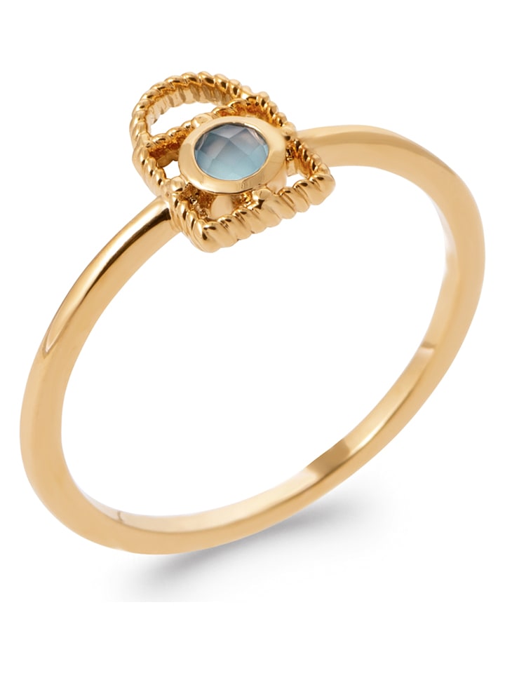 L'Atélier Précieux Pozłacany pierścionek z agatem rozmiar: 58