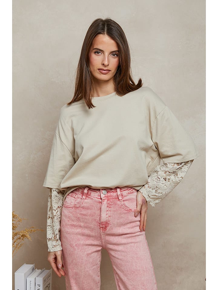 Plume Bluza "Reyne" w kolorze beżowym rozmiar: M