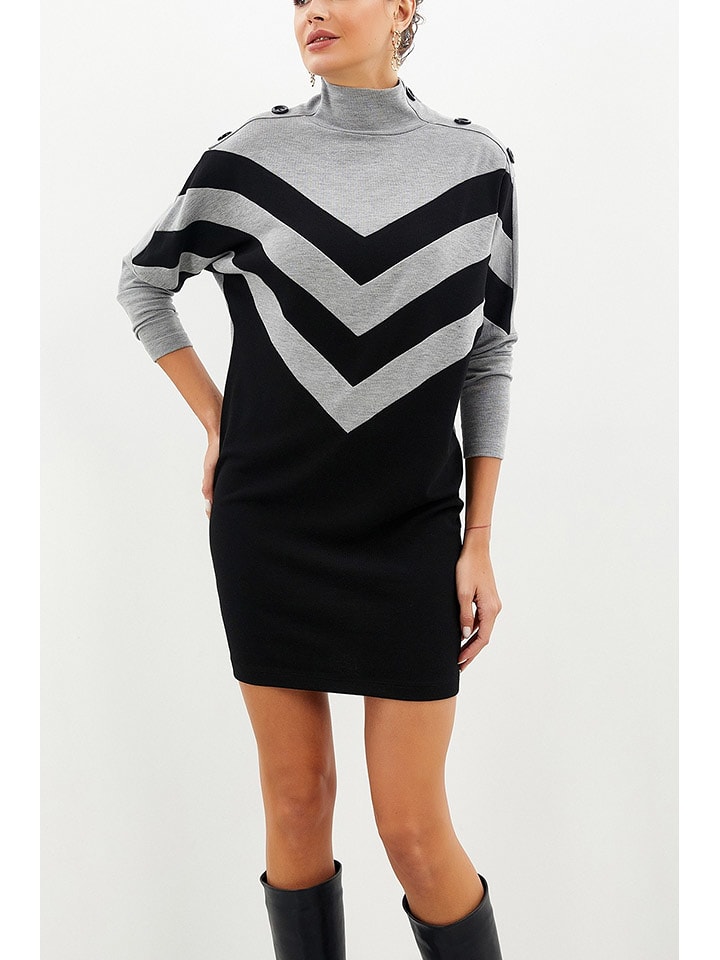 LA Angels Sukienka dzianinowa w kolorze szaro-czarnym rozmiar: L