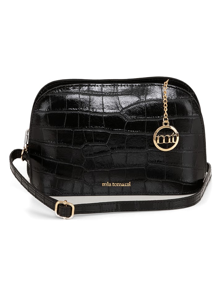 Mia Tomazzi Skórzana torebka w kolorze czarnym - 24 x 17 x 9 cm rozmiar: onesize