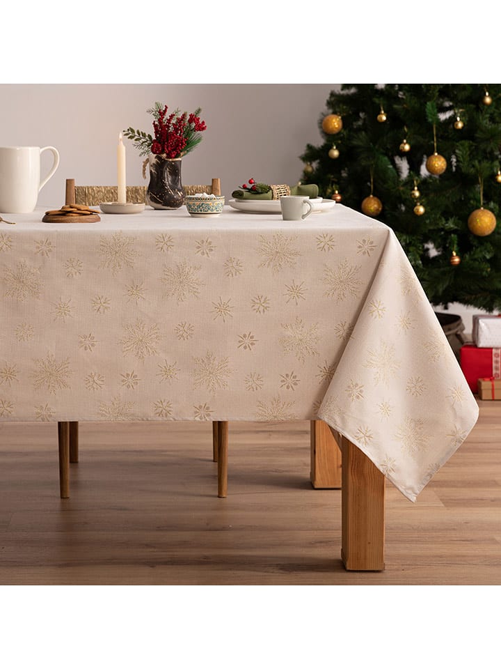 Mint Rugs Obrus "Christmas Glory" w kolorze złoto-białym rozmiar: 155x200 cm