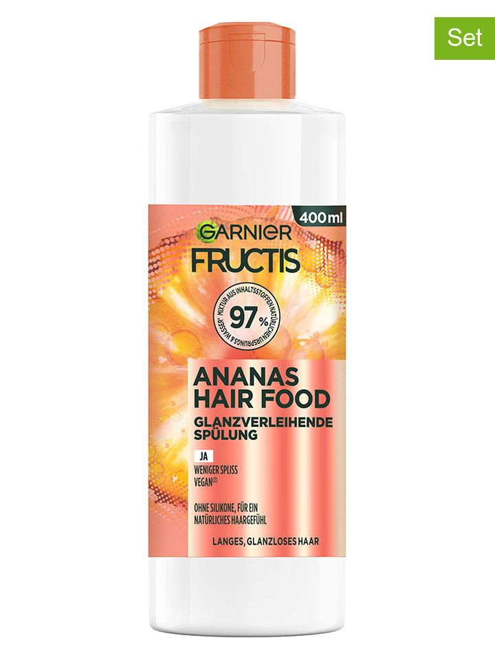 Garnier Odżywki (3 szt.) "Fructis Ananas Hair Food" - 400 ml rozmiar: onesize