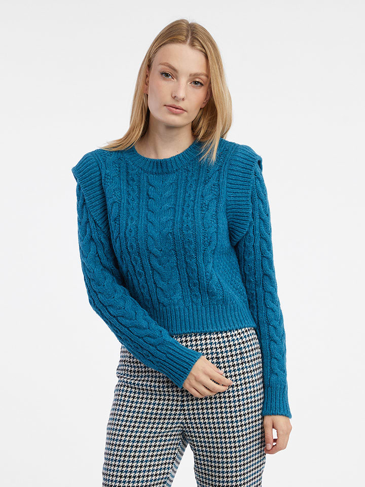 orsay Sweter w kolorze niebieskim rozmiar: M