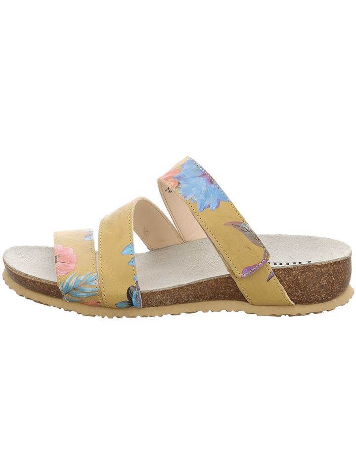 Think! Skórzane klapki w kolorze beżowym rozmiar: 38