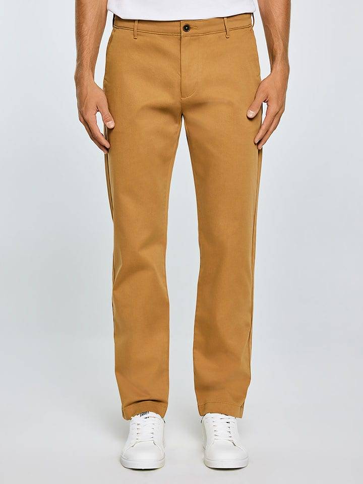 BIG STAR Spodnie chino "Trevor" w kolorze jasnobrązowym rozmiar: W36/L30