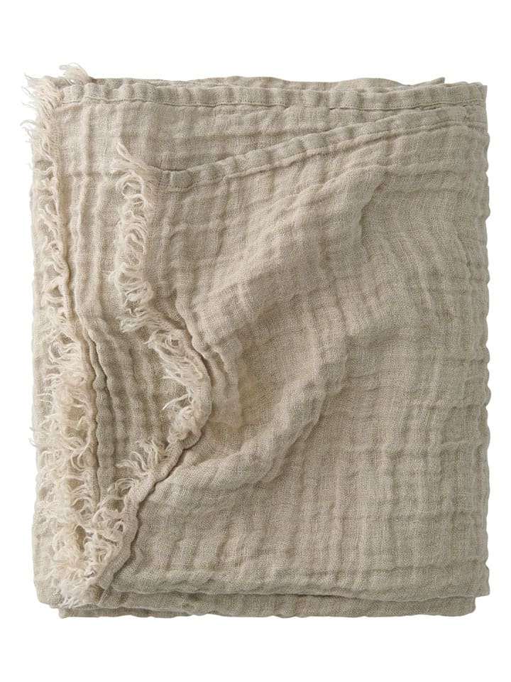 Ellos Home Lniana narzuta "Candice" w kolorze kremowym rozmiar: 145x260 cm