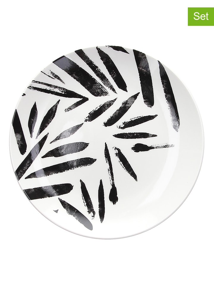 Tognana Talerze deserowe (6 szt.) "Madison Zen" w kolorze czarno-białym - Ø 19 cm rozmiar: onesize