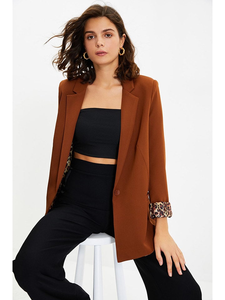 trendyol Blezer w kolorze jasnobrązowym rozmiar: 34