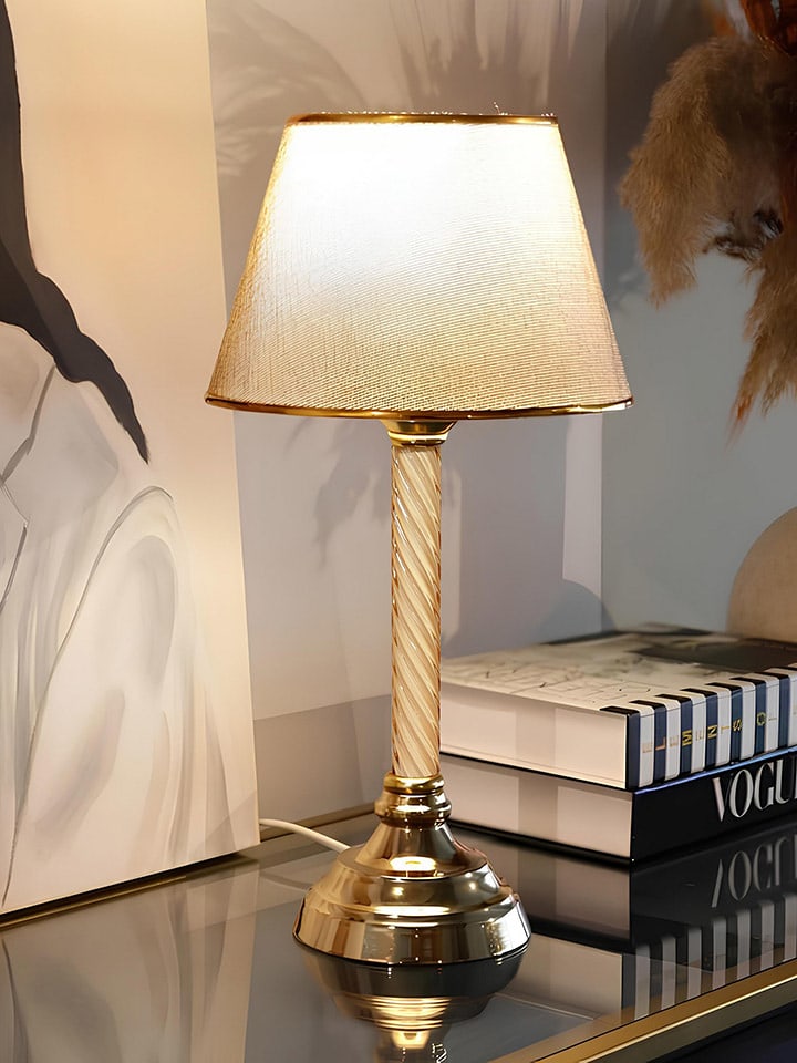 Opviq Lampa stołowa w kolorze złoto-beżowym - wys. 45 x Ø 22 cm rozmiar: onesize