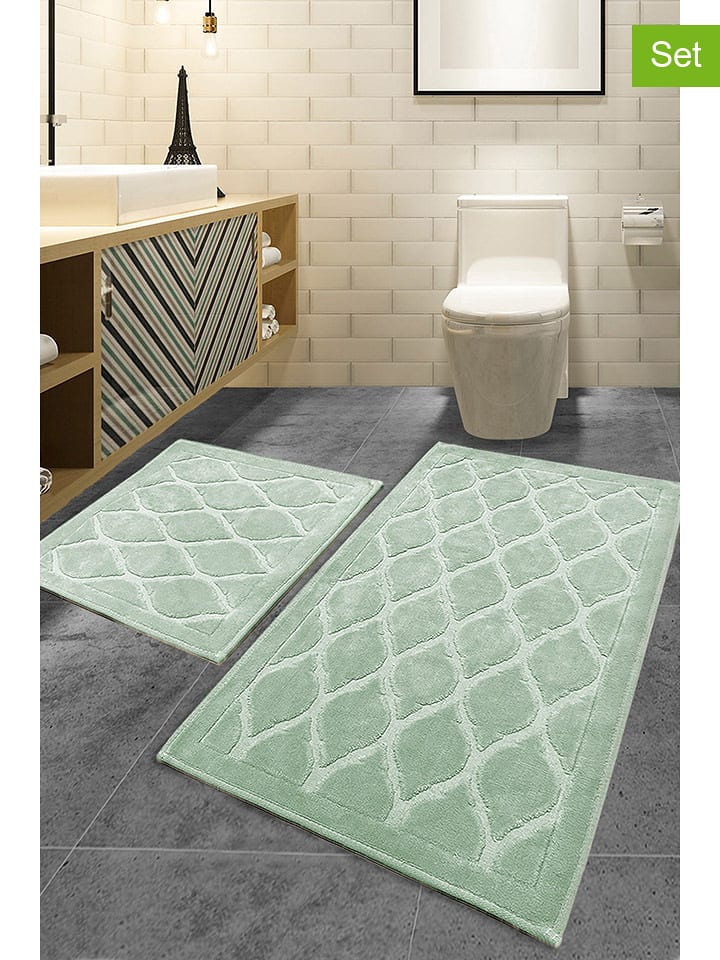 Elizabed Dywaniki łazienkowe (2 szt.) w kolorze zielonym rozmiar: onesize