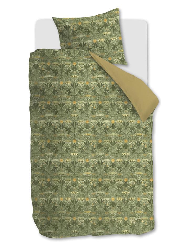 At Home Komplet pościeli satynowej "Ancient" w kolorze zielonym rozmiar: 240x200/220 cm