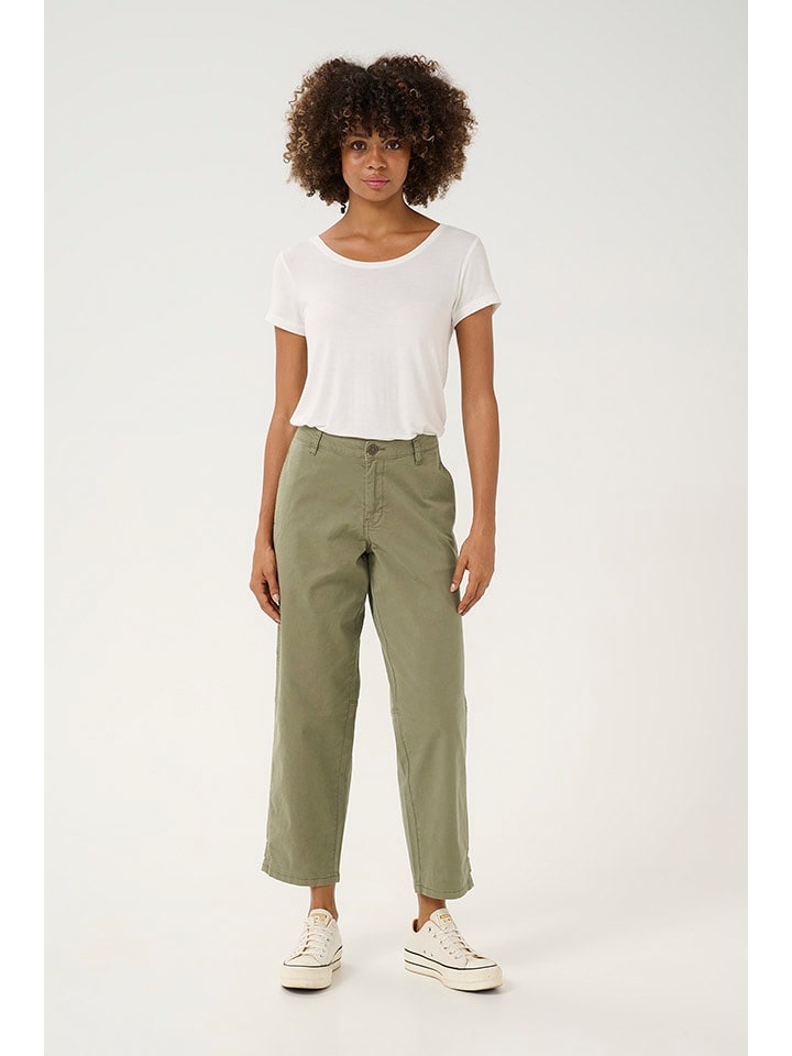 CULTURE Spodnie w kolorze oliwkowym rozmiar: 42