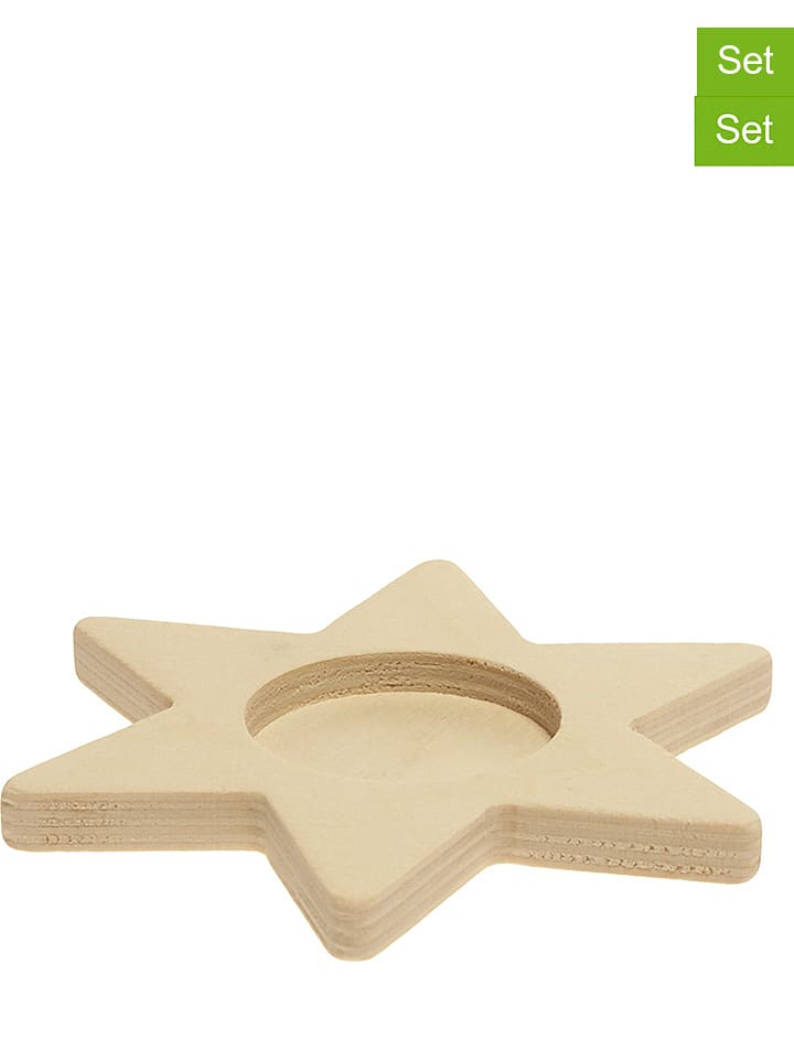 SUNNYSUE Świeczniki (3 szt.) na podgrzewacze w kolorze jasnobrązowym rozmiar: onesize