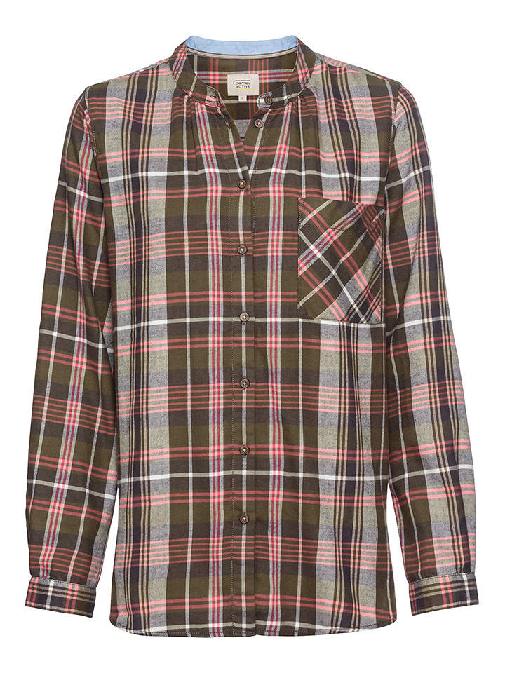 Camel Active Bluzka w kolorze oliwkowo-różowym rozmiar: XL