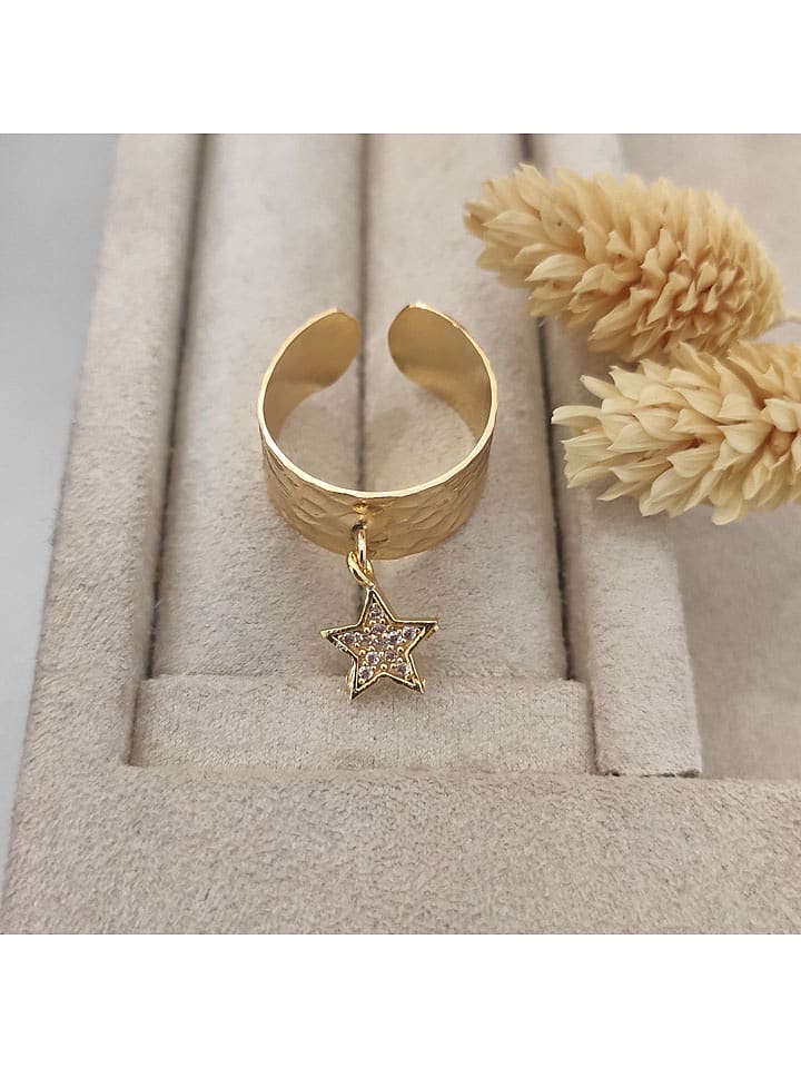 Nakkash Pozłacany pierścionek z cyrkoniami rozmiar: onesize